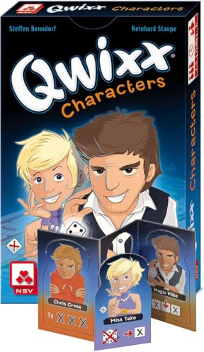NSV Qwixx - Characters, Neue Regeln je Spieler (5 Spielfiguren) | Erweiterung Spezial-Funktionen (z. B. zweimal würfeln, drei Kreuze machen...)