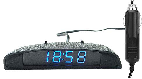 PolarLander 12V 3 In 1 Digital LED Auto Uhr Thermometer Voltmeter Spannung Temperatur Monitor