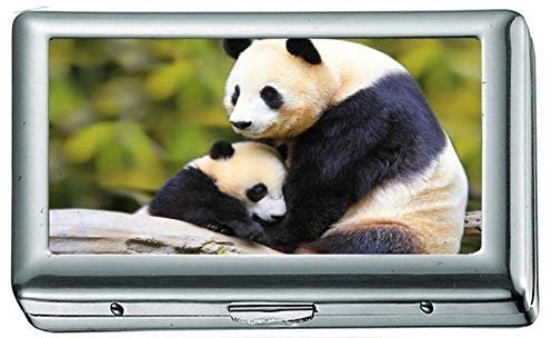 Nature Animal Bird National Geographic Panda Cigarette Case/Box Business Card Holder Stainless Steel Case Silver Metal Wallet Protection