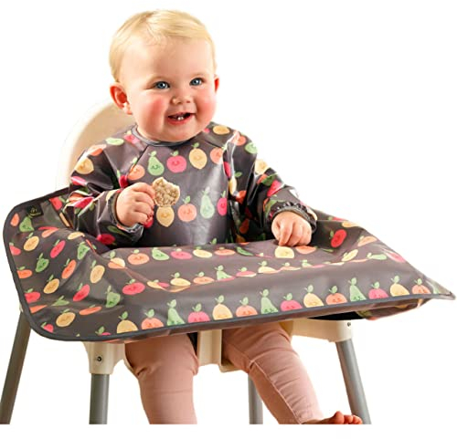 Bibetta Wipeezee Premium-Baby-Lätzchen mit Ärmeln, für 6 Monate, wasserdicht, für Babys, Kleinkinder, Jungen, Mädchen, britisches Design, umweltfreundlich und langlebig, abwischbar, für Hochstuhl,