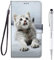 Grandoin für LG K20 2019 Hülle, Handyhülle im Brieftasche-Stil, Handytasche PU Leder Flip Cover 3D Muster Bunte Muster Book Hülle Case Schutzhülle für LG K20 2019 (Graue Katze)