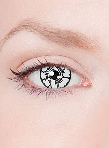 Maskworld Byakugan Kontaktlinsen/Jahreslinsen - Motivlinsen ohne Sehstärke - Unisex - Erwachsene - ideal für Halloween, Karneval, Motto-Party & Horror-Events