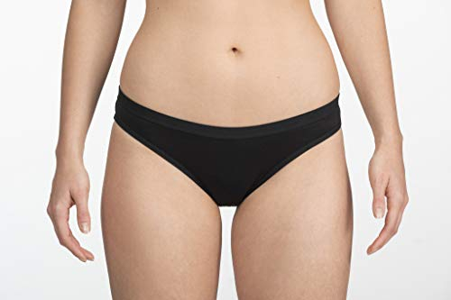 SELENACARE Periodenunterwäsche Active - Menstruationsunterwäsche für Damen, waschbarer Perioden Slip, Vegan, nachhaltig, 25ml Absorption, Größe L (40/42), Schwarz