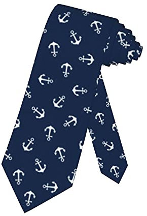 SARA NELL Anchor Herren-Krawatte, maritim, marineblau, Ankerkrawatte, lustiger Druck, gewebt, schmal, Marineblau, Einheitsgröße