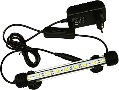 MPANDA LED Éclairage Aquarium Lampe Fish Tank Lighting, Aquarium Lamp A Economie D'energie Lampe 9 Leds, No noise (Bleu et blanc, 18cm)