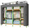 HESMENO Portable Wardrobe Portable Closet Storage Organizer Cloth Closet Colored Rods and Grey Cover Quick and Easy to Assemble, Extra Sturdy, Strong and Durable 200x43x168CM