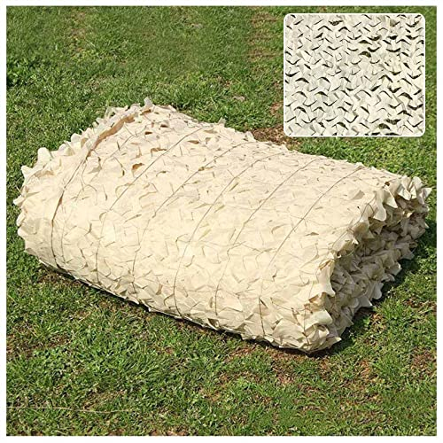 Xrdbfd Tarnnetz, Beige Verstärktes Camouflage Netz, Sonnensegel, Verwendet Für Militär, Jagd, Partydekoration, Outdoor-Anti-Aging-tarnnetz, 2/3/5/7/9m Sonnenschutznetz,3x4m(9.8 * 13ft)