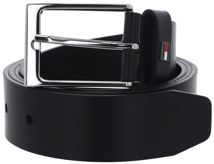 Tommy Hilfiger Herren Gürtel Layton Leather 3.5 Ledergürtel, Schwarz (Black), 105