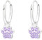 Laimons Kinder Mädchen-Ohrringe Creole Ohrhänger Hundepfote 7 mm Glanz mit Glitzer aus Sterling Silber 925 (Violet)