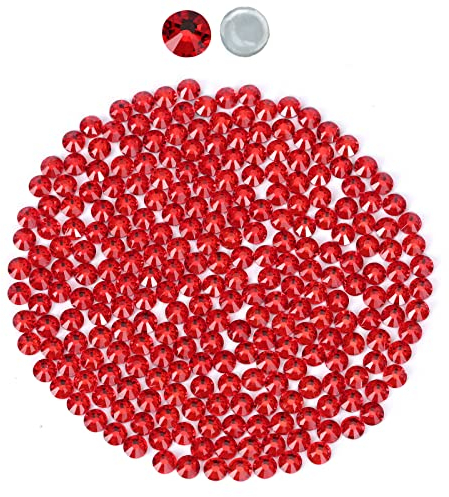 2160 Hotfix-Strasssteine,Flatback Glitzersteine Stones, Glas, runde Kristalle Strasssteine, Edelsteinezum Basteln, für Kleidung, Schuhe, Taschen, DIY-Dekoration,Light Siam,SS20,4.6MM-4.8MM