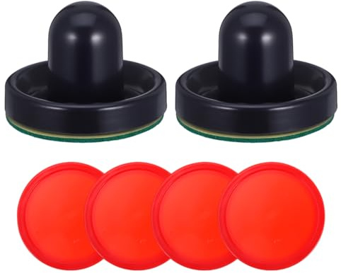 ibasenice Airhockey Zubehör Set 8 Teilig Mit 2 Ergonomischen Air Hockey Pushern 4 Pucks 3 Zoll Für Tischhockey Ersatzteile Und Verbesserte Spielfunktion Im Spielzimmer