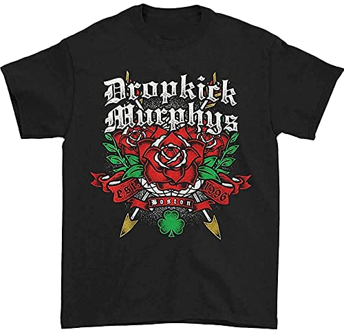 Dropkick Murphys Mens Rose Tattoo Tee T-Shirt Black Size L