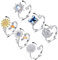 FUNEIA Fidget Spinner Ring Set Anxiety Ringe für Damen Angstreduzierungs Angst Ring Mädchen Sonnenblume Schmetterling Verstellbare Offene Anti Stress Stapelbare Ringe
