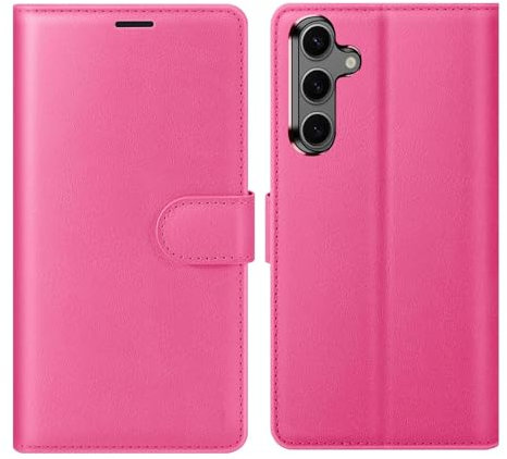 NWNK13 For Samsung Galaxy S23 Case Leather Wallet Book Flip Stand View Phone Cover with Card Holder Slots Compatible with Galaxy S23 5G (Pink)