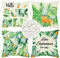 Kissenbezüge 40x40 cm Outdoor Wasserdicht Balkon Kissenbezüge Sommer Pflanzen Kissenhülle Grün Blätter und Ananas Leinen Zierkissenbezüge für Garten Cafe Terrasse Patio Bauernhaus Dekor 4 Stück