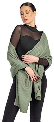 Envy Us Eleganter Kristall Schal Schal und Wraps für Abendkleider Kaschmirmischung Pashmina Kopftuch Hijab, Grüner Fluorit, Einheitsgröße