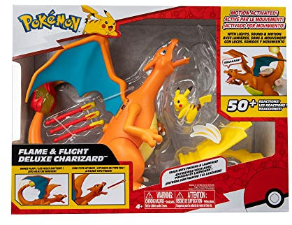 Bizak Pokemon Deluxe Charizard Electronico Vs Pikachu, Set con mas de 30 Luces, Sonidos y reacciones de Movimiento en su Forma de Volar (63223731)