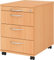 bümö Rollcontainer mit Schubladen, Container abschließbar aus Holz in Buche - Rollwagen für's Büro als Schreibtisch Unterschrank, Bürocontainer od. Schreibtischcontainer mit Bogengriffe