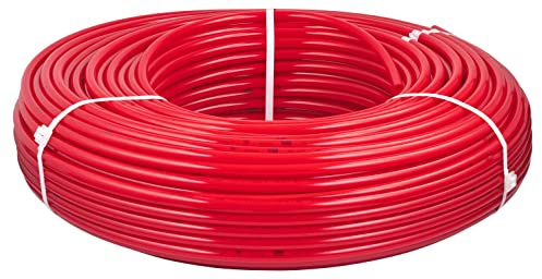 Tubo PEX-A rosso Ø16 mm con barriera anti-ossigeno EVOH, senza guaina, rotolo da 120 m | Ideale per riscaldamento a pavimento | Flessibile e facile da installare | QUICK PLOMBERIE