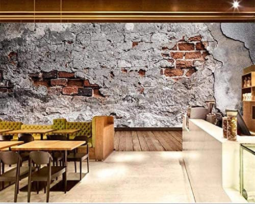 BELOKA Papier Peint Panoramique 3D Vieux Mur En Briques Rouges Papier Peint 3D Intissé Moderne Décoration Murale