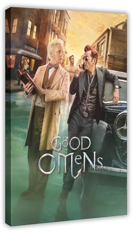 NEDOES Good Omens Filmposter auf Leinwand, Wandkunst, Dekor, Bild, Gemälde für Wohnzimmer, Schlafzimmer, Dekoration, Rahmenstil, 50 x 75 cm