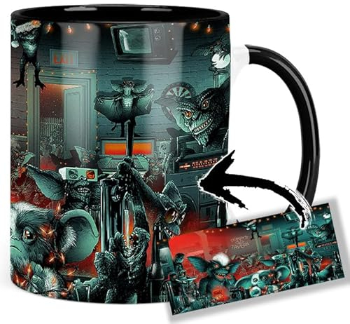 Gremlins Gizmo Tasse Innen & Henkel Schwarz Keramikbecher Mug