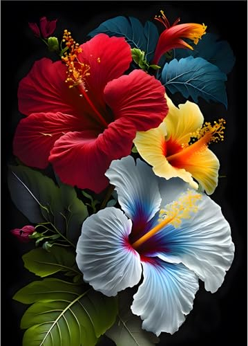 EOBROMD Diamond Painting Erwachsene Blume, 5D Diamant Painting Bilder Erwachsene Blume, DIY Diamond Painting Bilder Diamant Malerei Blume Set für Zierpflanzen 30x40cm