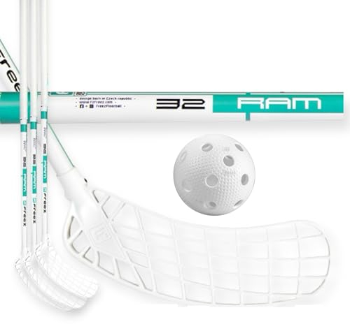 mb-m® Schlägerset FreeZ RAM 32 weiß-Mint - Junior - 12 Schläger + 10 Bälle Unihockey Floorball