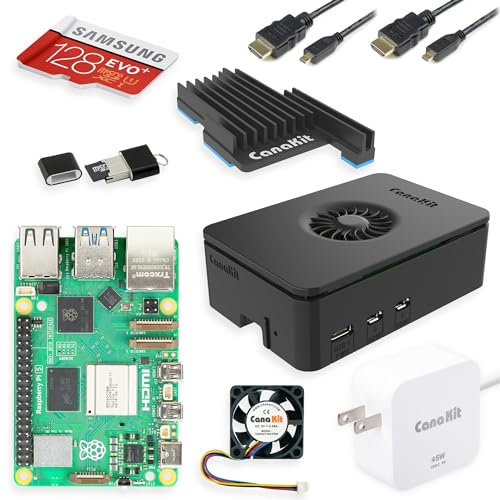 CanaKit Raspberry Pi 5 Starter Kit - Turbine Black (128GB Edition) (8GB RAM)