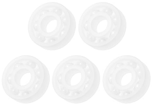 Kozelo 5 Stück 608 PP Kunststofflager - [8x22x7mm] Offenes Lager für hohe Präzision und hohe Geschwindigkeit, Einreihig, Glasball und Nylonkäfig