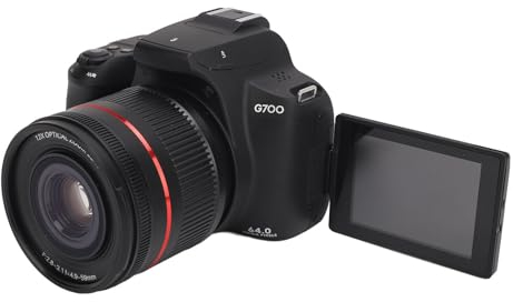 Fotocamera DSLR 4K 64MP, Fotocamera Mirrorless G7000 con Zoom Digitale 30X, Obiettivo da F4,9 a 59 Mm, Schermo IPS Ribaltabile da 3 Pollici, Videocamera Digitale WiFi Full HD,