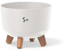 MELTOM Blumentopf Schale mit Füßen Einsatz Blumenschale Kräutertopf Übertopf (Weiß, S+ 23,5cm)