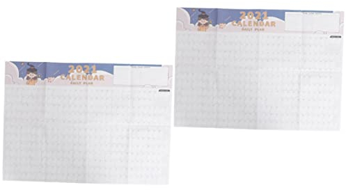 EXCEART 2 Stück 2021 Studienplan tischkalender kalender schreibtisch Monatlicher Wandkalender Zeitplan Wandkalender 2021 Memo-Kalender 2021 Memo-Wandkalender Papier Zeitpläne Poster