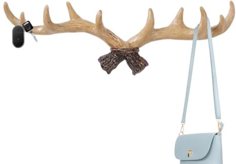 Shurzzesj Wandhaken Geweih, Garderobenhaken Motiv Geweih, Geweih Kleiderhaken, Geweih Wandgarderobe, Mehrzweckhaken Und Wanddeko, Jahrgang Wandhaken Handtuchhaken Für Schlafzimmer, Garderobe