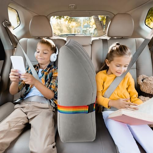 Zhizaiql Aufblasbarer Autositz-Trenner, Rücksitz-Trennwand für Kinder, um den Kampf zu stoppen und Stress für Eltern auf langen Fahrten zu reduzieren, tragbar zum Aufblasen und Ablassen der Luft