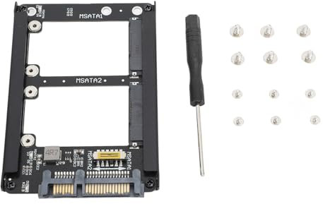 6 Gbit/s Dual Msata SSD auf 2,5 Zoll SATA III Festplattentreiber-Adapter, SATA III SSD-Adapterkarte mit Rahmengehäuse für PC-SSD-HDD-Datenübertragung, Hot-Swap