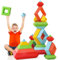 Lot de 30 grands blocs de construction géants à empiler – Développe la coordination œil-main et les compétences cognitives – 4 à 8 ans – Jeux d'intérieur et d'extérieur