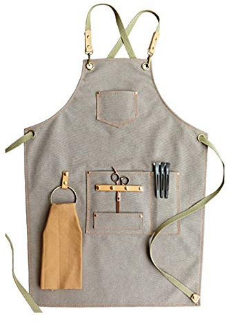 LVUNZJCA Delantal Trabajo Delantal de trabajo para hombres Mujeres de trabajo pesado Correa de cuero de cuero Denim Monos de lienzo para Hombres y Mujeres (Color : Light grey, Size : 80cm)