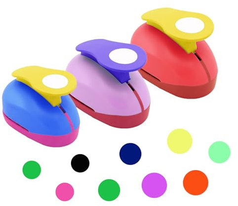 DERJDISF stanzer rund 3 Stück, Locher, Motivstanzer Rund, für Papier Kreiere z.B. Grußkarten oder Geschenkanhänger zur Weihnachtszeit