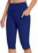 Uwdiohq Damen Sport Shorts 3/4 Baumwolle Blau Hohe Taille Yogahose Caprihose Elegant Damen Radlerhose Knielang Gymnastikhose Frauen Kurze Sport Shorts Meine Bestellung