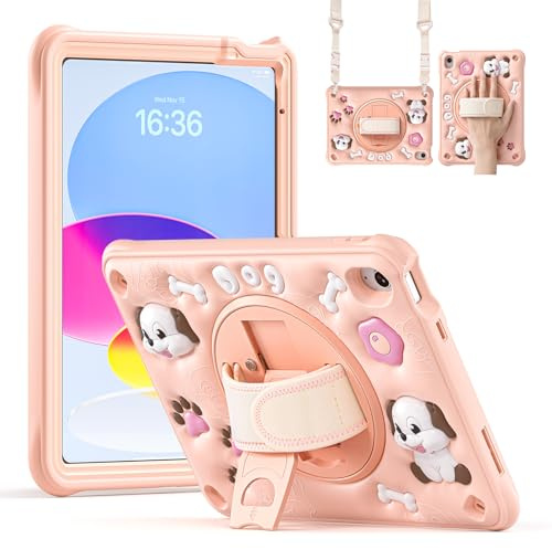 Gerutek Hülle für iPad 10 Generation 10,9 Zoll 2022,Rosa-A