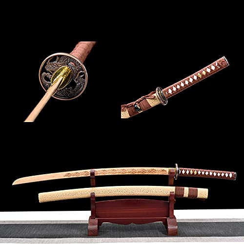 HJHUUA 103 cm Bokken,natürliches Bambus-Katana mit Scheide,handgefertigte Samurai-Schwerter für Cosplay,Ausstellung,Sammlung,Kendo-Training,Heimdekoration