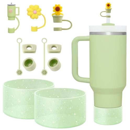 TheJuns 11Pcs Cup Accessories Set for Stanley Includs 6 Pcs Silicone Spill Proof Stopper, 3Pcs Straw Cover Caps, 2 Pcs Silicone Boot for Stanley Cup 40oz/30oz