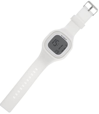WRITWAA Stilvolle Elektronische Digitaluhr 50m Nachtstoppuhr Alarm 12/24h Uhr Für Sport Weiß
