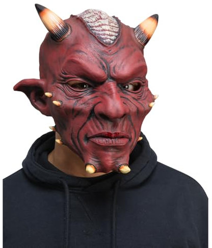 Wicked Costumes Red Devil Full Head Latex Mask Fancy Dress Costume Accessory