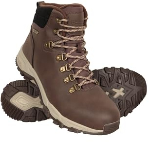 Mountain Warehouse Conway Mens Waterproof Thermal Casual Boots - Fully Taped Waterproof Inner Shoes with PU Leather Upper - Autumn Winter, Hiking, Trekking & Outdoors Brown Adult Shoe Size 9