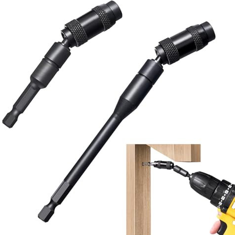 2 Pcs Magnetic Pivot Drill Bit Holder, 90mm & 145mm Magnetic Pivoting Impact Screwdriver Drill Bit Holder, Screwdriver Extension, 1/4 Hex Pivoting bit Holder for Narrow Spaces or Corners