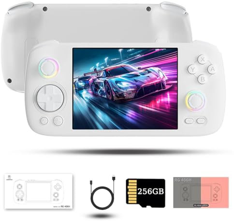 Meiurlex RG406H Retro Game Console 256GB TF Card 9000+ Games, 4-inch Android 13 Unisoc T820 Processor 8 Cores Emulator Video Games Players Gifts Christmas for Boy Girls ((8+128G)+256G)