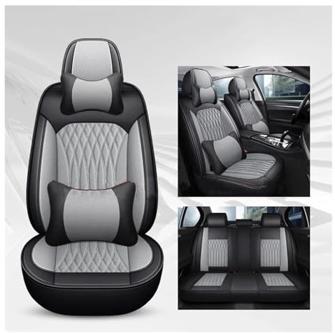 Vdifsvb Autositzbezüge Für A-Klasse W168 W169 W176 W177 Für A-Klasse A180 A190 A200 A220 A250 Universal-Autositzbezug Aus Pu-Leder Auto Sitzbezüge(B-Black Gray 5 Seat)