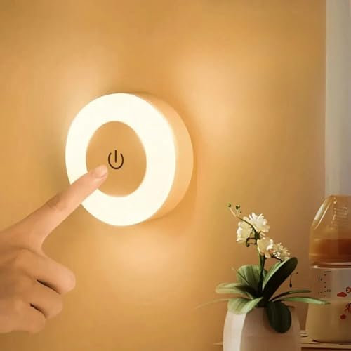 Geolex Home LED Touch Baby Night Light USB Wireless Rechargeable Dimmable Portable Mini Nursery Lamp Bedside